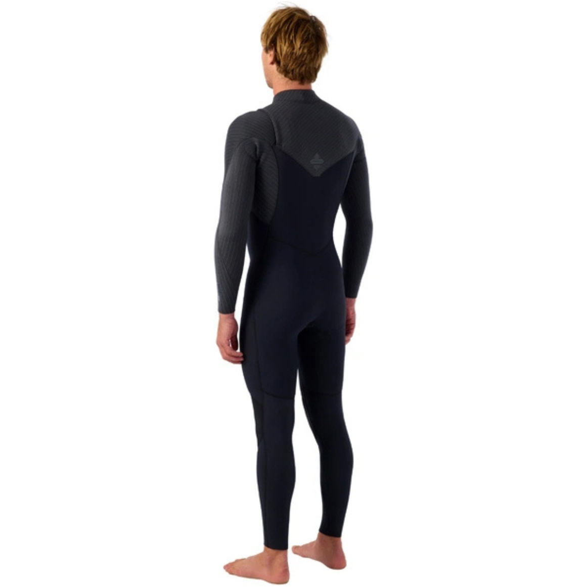 2025 O'Neill Mens Hyperfreak Wind 4/3+mm Chest Zip Wetsuit 5628 - Black / Tempered Steel